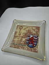 Vintage Luxembourg City souvenir glass tray picture
