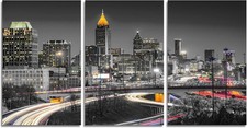 Arnlrdya Atlanta Skyline Wall Art Black And White Georgia Cityscape Canvas Wall picture
