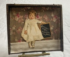 Antique Victorian Trade Card Ephemera Framed, Half Union Case, Baby Willimantic picture