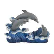 Handpainted Multi Color Resin Figurine Dolphin Pattern Home Decoration Gifts picture