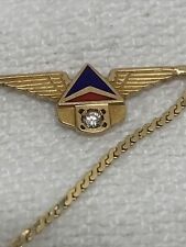 Delta Airlines Vintage 25 Yr Service Necklace W Gold Chain picture