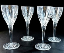 ✨ Waterford Cut Crystal Wine Glasses Set of 4 Elegant Tall Stemware 6.75