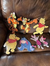 Vintage Disney Winnie The Pooh Pressboard Cutouts Nursery Wall Decor 7 Pieces picture