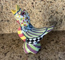 RARE COLLECTIBLE NEW MACKENZIE CHILDS PICCADILLY CERAMIC PIE BIRD FIGURINE  picture