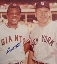 Authenticated Willie Mays signed Photo With Mickey Mantel picture