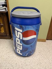 Vintage Pepsi Kooler Kraft Cooler Giant Pepsi can shaped cooler w/ lid Man Cave picture