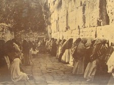 RARE c.1915 JERUSALEM Photo Old City Wailing Western Wall Klagemauer am Freitag picture