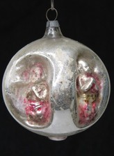 RARE Antique VTG Glass Multi Outdent Embossed PRAYING ANGEL Christmas Ornament picture