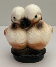 Vintage Hull Pottery USA White/Brown Love Birds Planter 6”  EUC SALE picture