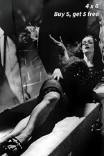 VAMPIRA - 4x6 Publicity Photo 🟣1950s Horror TV Host Studio Portrait picture