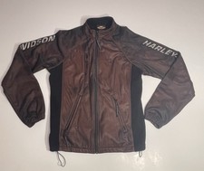 Harley-Davidson FXRG Distressed Brown Black Mid-Weight Riding Jacket Mock Neck picture