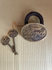 Ford Large Brass lock Ford Logo Shape padlock with 2 keys picture