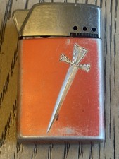 Vintage Bentley Butane Cigarette Lighter Made in Austria Orange Sword Design picture