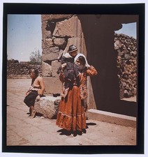 Photo:Syria 1930s Girl Holding Baby by Ruins Portrait picture