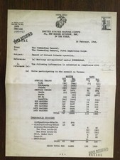 1944 CASUALTY REPORT ON CAMPAIGN FOR THE GILBERT ISLANDS FROM GENERAL**(Repro)** picture