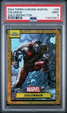 2024 Topps Chrome Marvel Colossus True Gold Refractor /50 #26 PSA 9 picture