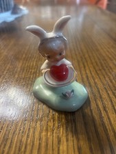RARE VTG Napco Itsy Bitsy Angel Bunny Ears w Heart Ceramic Figurine Japan S1270A picture