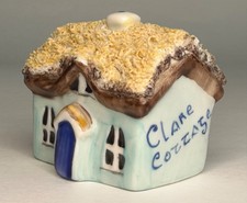 Vintage MZ IRISH DRESDEN IRELAND PORCELAIN LACE ROOF Clare Cottage MINIATURE picture