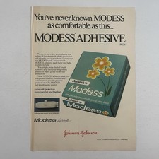 Modess Adhesive Pads Feminine Hygiene Magazine Advert~ Vintage 1976 PRINT AD 70s picture