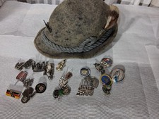 Gamsbart Hat Pin Oktoberfest Hat Vintage German Bavarian Folk Art Sz 56  & Extra picture