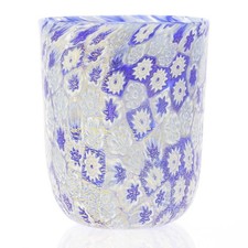 GlassOfVenice Murano Glass Tumbler - Blue Gold Millefiori picture