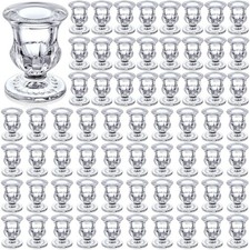 Foaincore 72 Pack Glass 2.5 Inch Taper Candle Holders Clear picture