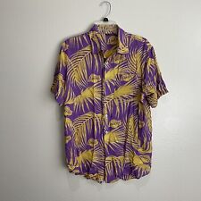 Vintage Los Angeles Lakers Hawaiian Button Up Shirt Size Medium picture