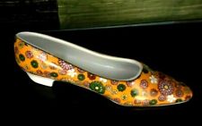 Porcelain Groovy Flower Power Shoe Mid Century Mod  picture