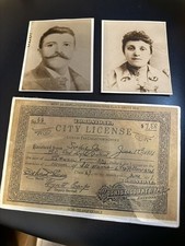 WYATT EARP & BIG NOSE KATE Vintage Photos + Tombstone Brothel License by Earp picture