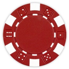 50 Da Vinci 11.5 gram Dice Striped Poker Chips, Standard Casino Size, Red picture