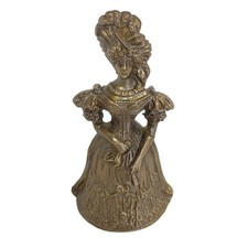 Antiqued Brass Colonial Lady Bell, Vintage Style Dinner Bell picture