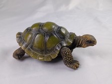 Vintage Realistic Lifelike Hand Carved Wooden Turtle Figurine Home decor Art picture