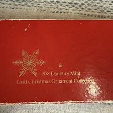 Vintage 1978 Danbury Mint Gold Christmas Ornament Collection Set of 12 Red Box picture