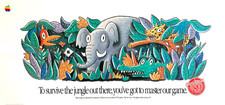 Apple Vintage 1989 Own-A-Mac '89 Jungle Animals Poster 16x34 Rainbow Logo picture