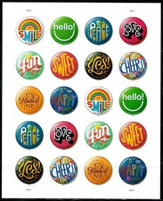 Pinback Buttons #5919-28 Total 100 Pcs US Mint 20 Stamp Collectible 5 Sheets picture