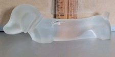 Vintage LUCIENNE BLOCH LEERDAM SATIN FINISHED GLASS DACHSUND PRE 1950s picture