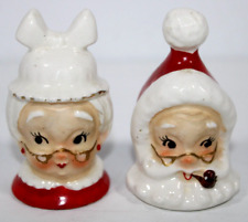 Vtg. Lefton Kitsch Mr & Mrs Santa Claus Christmas Salt and Pepper Shakers picture