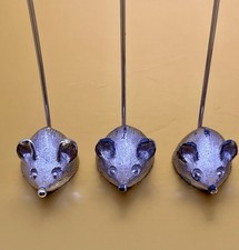 6 Napier Cheese Hors D'oeuvres Server Mice #229 VTG Rhodium Plated 1960s picture