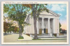 Nantucket MA Atheneum Public Library 1938 Linen Postcard picture