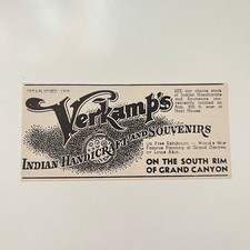 Verkamp's Indian Handicraft and Souvenirs Grand Canyon 1955 AZ Ad SAK1-M20 picture