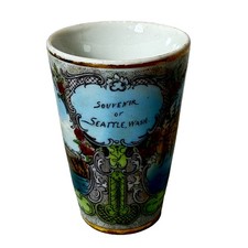 SEATTLE WA WASHINGTON Antique BEAUTIFUL Souvenir PAINTED TRINKET CUP picture