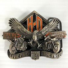1991 Baron Harley Davidson H-405 Live Free Ride Free Belt Buckle USA picture