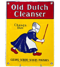 VINTAGE OLD DUTCH CLEANSER PORCELAIN SIGN AMSTERDAM HOLLAND NETHERLANDS CLOGS picture