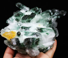 2.85lb New Find Green/Yellow Phantom Quartz Crystal Cluster Mineral Specimen picture