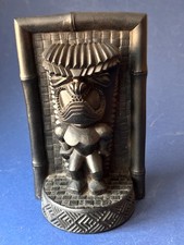 Vitg 1968 Coco Joe's Hawaii Black Lava Tiki Bookend Pahu Puke Model 292 Single picture