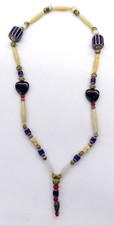 Necklace Mixed Chevron African Trade Beads #42 Bin W91 picture