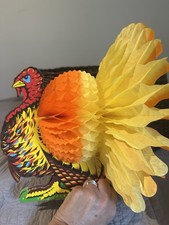 Vintage Beistle Honeycomb Thanksgiving Turkey 1969 Decorations picture