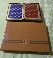Vintage GUCCI  2 Deck Playing Cards  Blue & Red picture