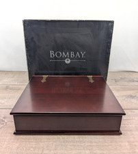Vintage 90’s The Bombay Co. Dark Wood Engraveable Photo Album Keepsake Memories picture