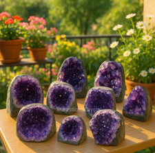 1lb Rare Natural Amethyst Geode Cluster Purple Quartz Crystal Healing Reiki Deco picture